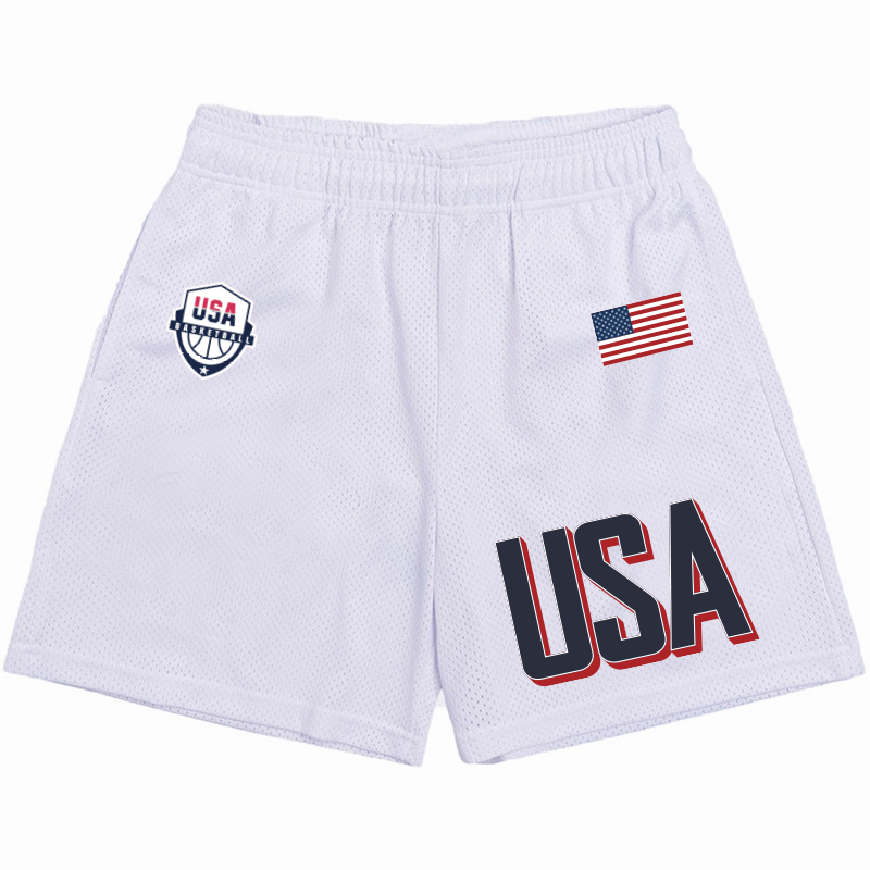 Men 2024 USA basketball shorts white